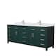 Option Green, Nickel Trim, White Cultured Marble Top