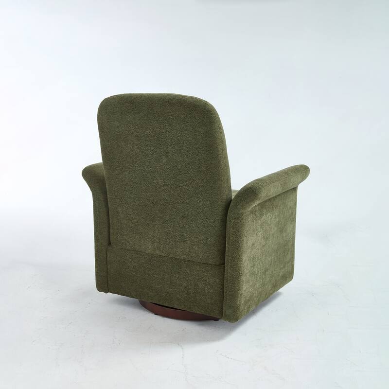 Modern Barrel Armchair with Wood Base