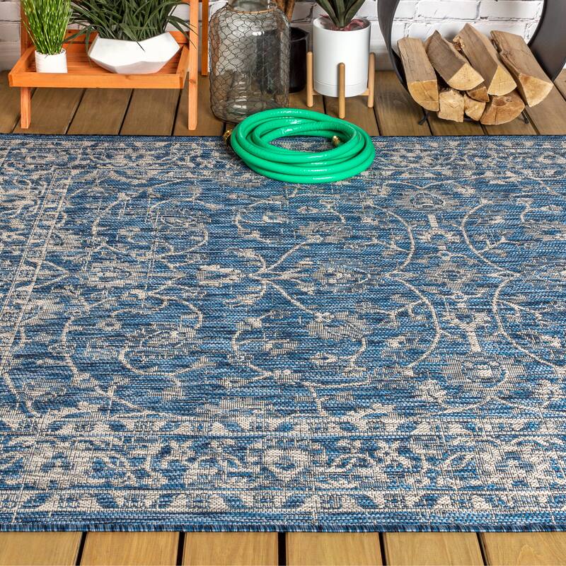 JONATHAN Y Palazzo Vine and Border Textured Weave Indoor/Outdoor Area Rug