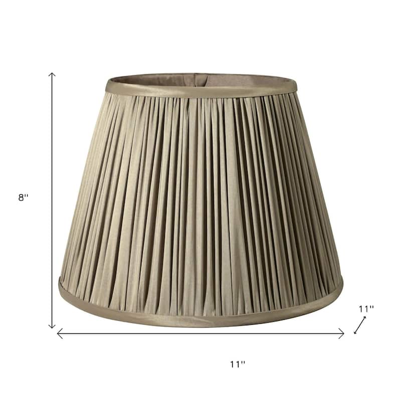 HomeRoots Ash Gray Taffeta Pleated Empire Lamp Shade - 11