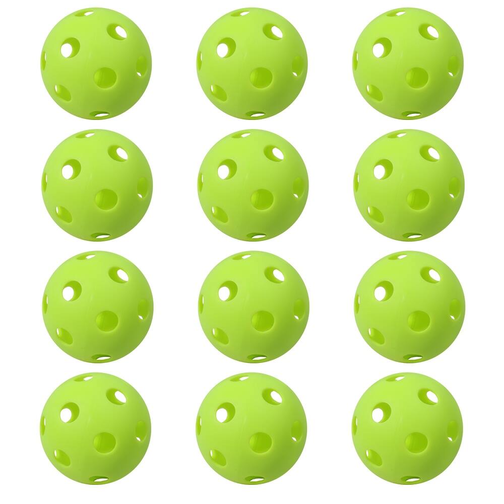 GSE™ 12-Pack Plastic Hollow Practice Baseballs, Training Softballs/Baseballs, Compatible with Indoor Pickleball Balls