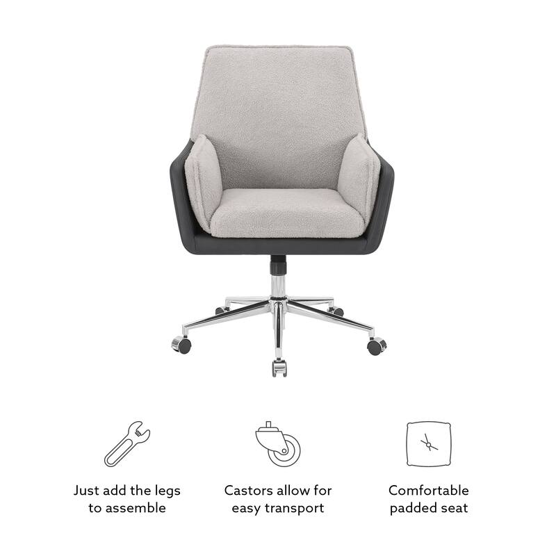 Linon Moffitt Swivel Chair Black Grey