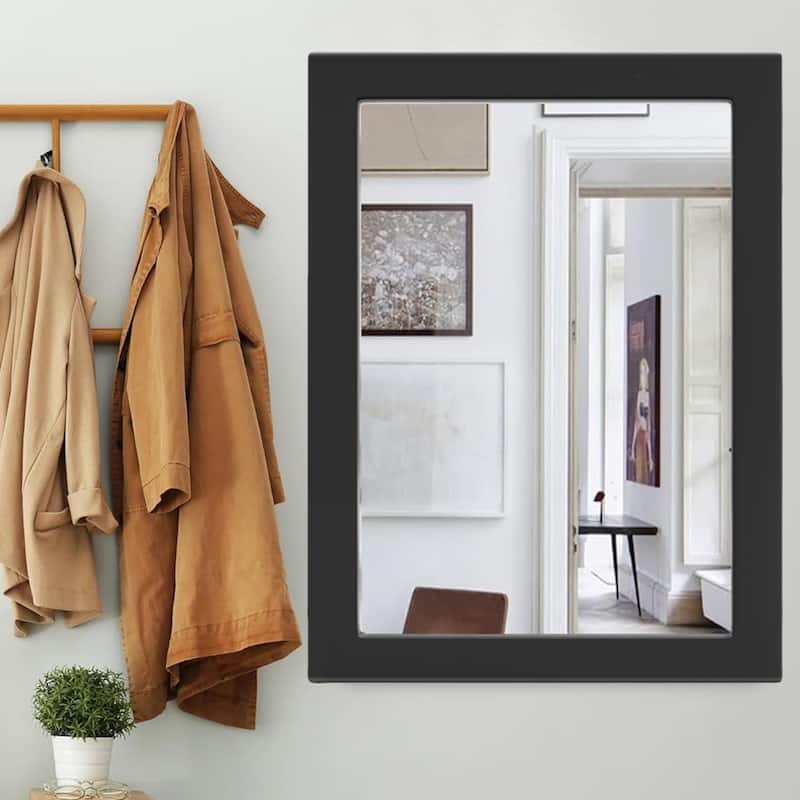Farmhouse Style Wooden Square Mirror, Pastoral Style in The Bathroom