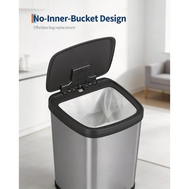 Metal Step-on Trash Can, with Lid