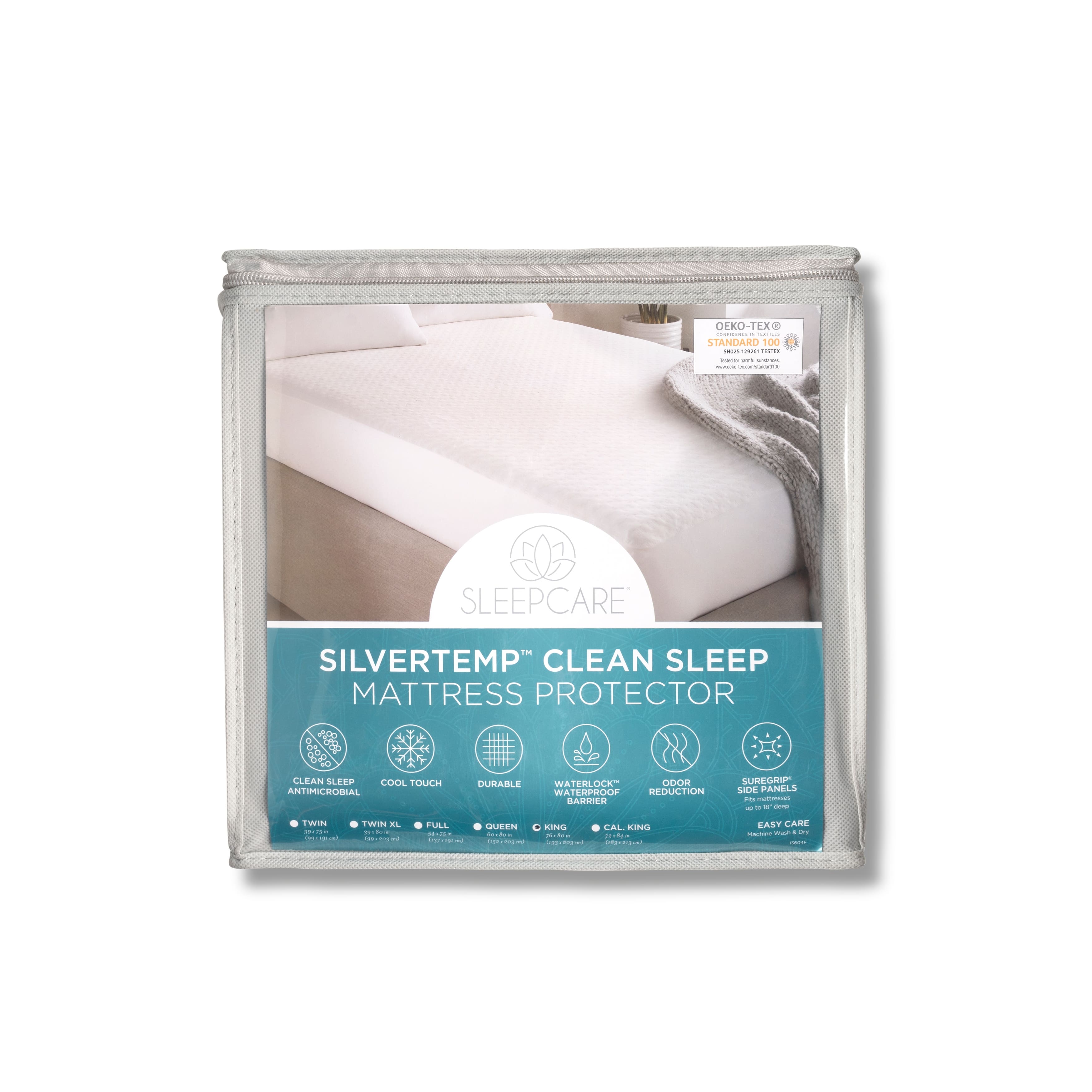 SleepCare SilverTemp Waterproof Cool Quiet Mattress Protector - On Sale ...