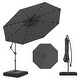 preview thumbnail 3 of 48, Gymax 10 FT Solar Offset Hanging Umbrella Patio Cantilever Umbrella w/ Grey