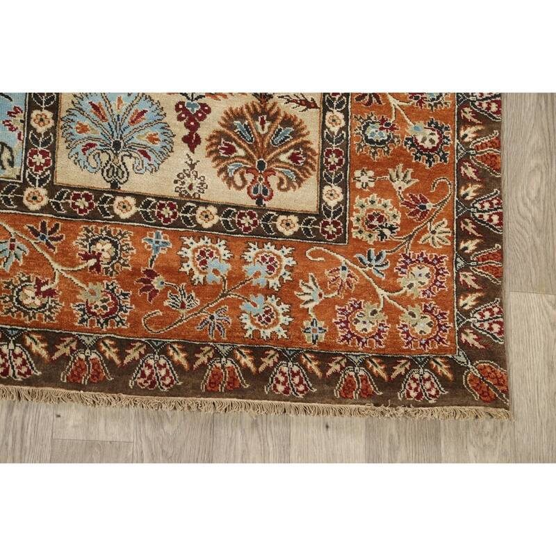 Vegetable Dye Garden Design Heriz Serapi Oriental Area Rug Handmade - 7'11" x 9'8"