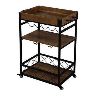 Bar Serving Cart Home Mobile Kitchen Serving cart,Industrial ...