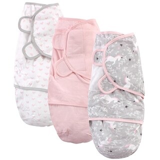 Hudson Baby Infant Girl Cotton Swaddle Wrap, Gray Unicorn, 0-3 Months - Gray Unicorn - 0-3 Months