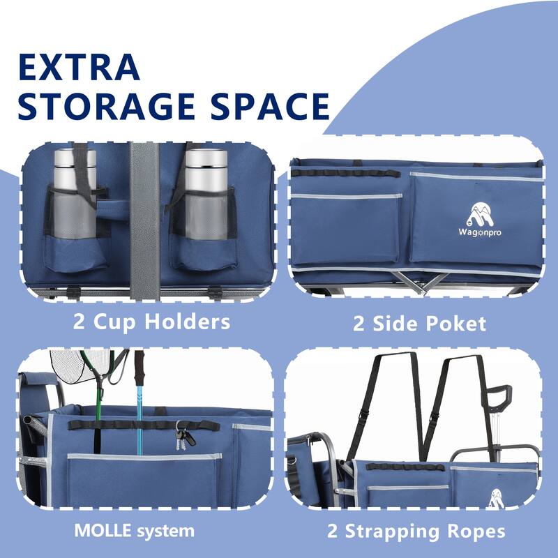 Beach Wagon with Big Wheels for Sand 500lbs capacity - All Terrain Steel Frame Utility Cart with 9" Pneumatic Tires