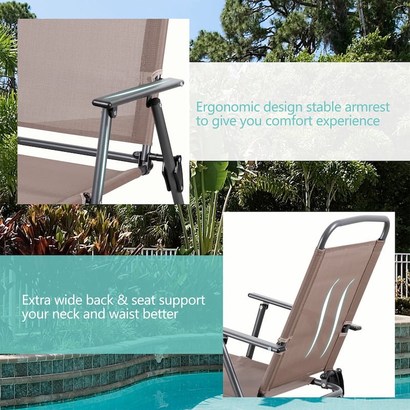 Futzca Folding Patio Dining Set, Garden Patio Furniture Set with Umbrella, Glass Table and 4 Folding Chairs