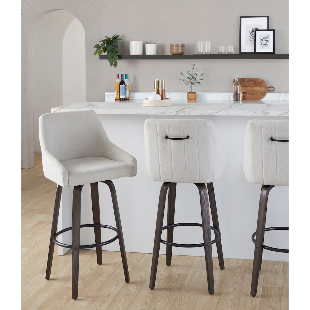 The Gray Barn Hadley 30" Fixed-Height Bar Stool with Bent Wood Legs & Round Footrest (Set of 2)