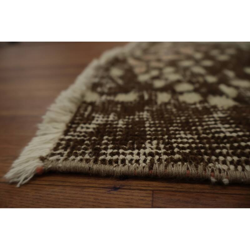 Hand Knotted Oriental 100% Wool Carpet Transitional Floral Beige & Ivories Anatolian Area Rug - 9' 8'' X 6' 3''