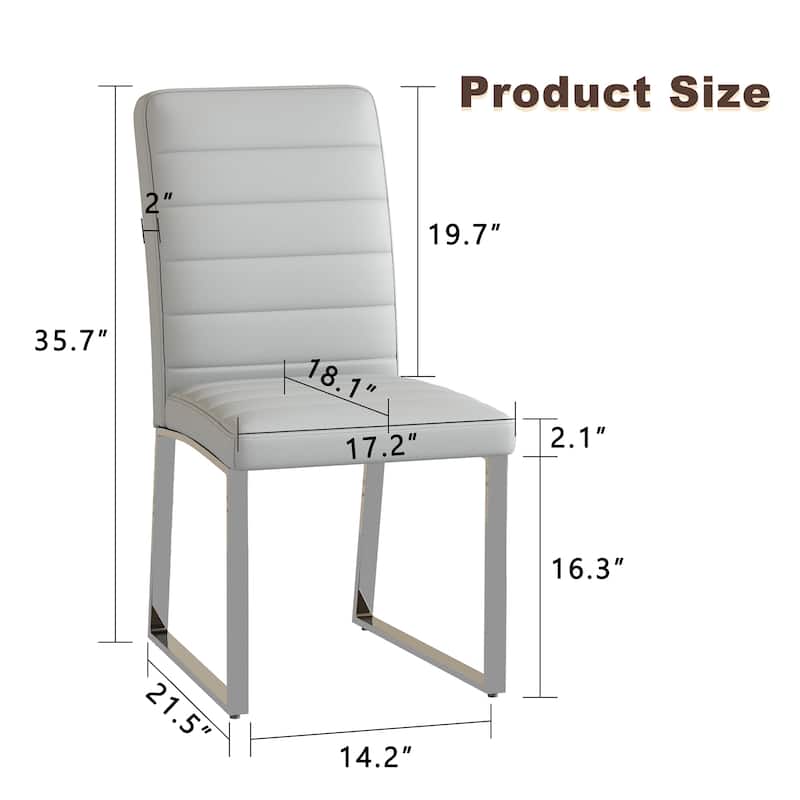 4-Pack - Heavy-Duty Chairs Set:2.1" Thick Cushion, Iron Frame, Perfect For Home Or Office