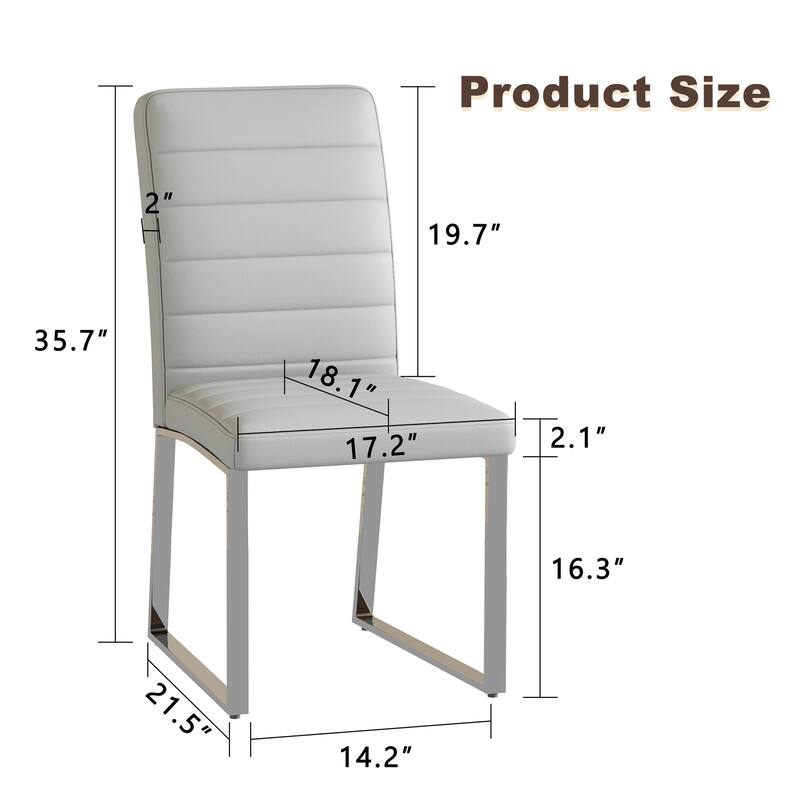 4PCS Iron Frame PU Dining Chairs