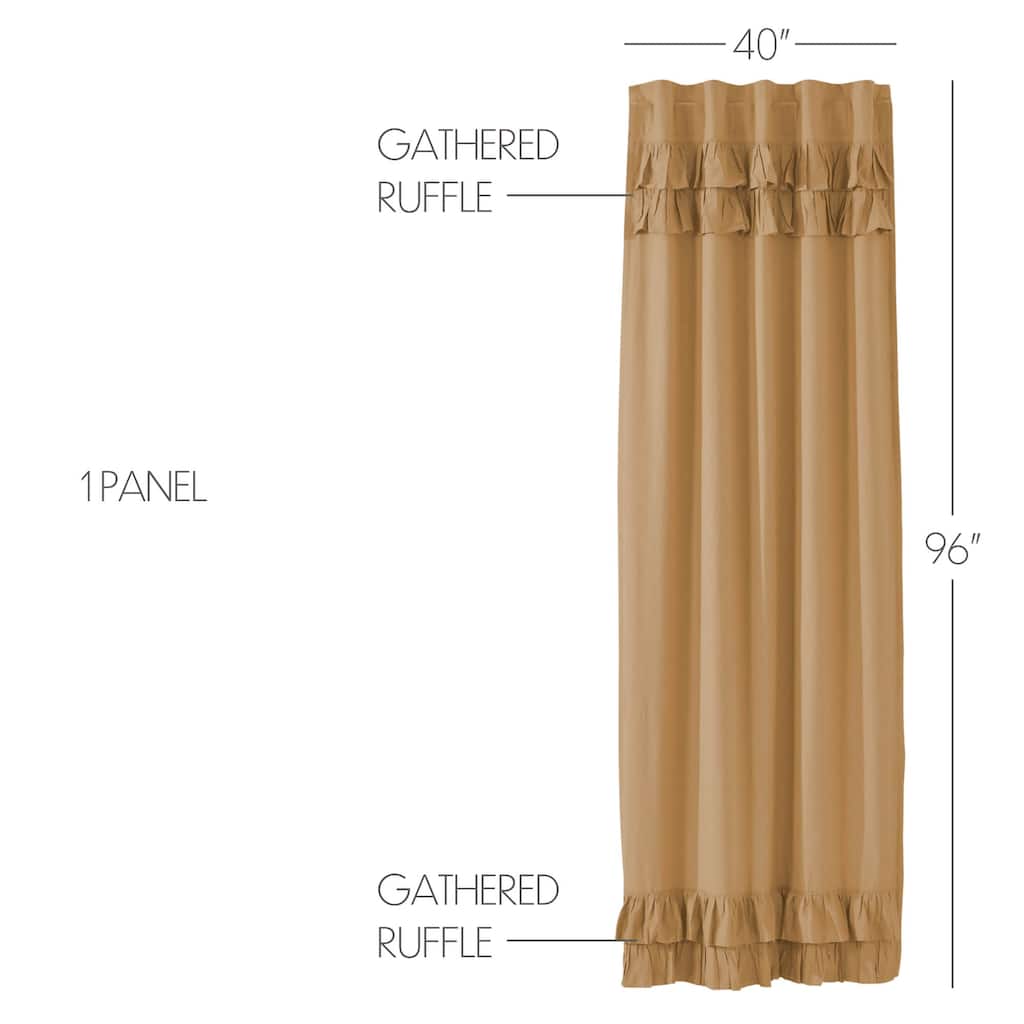 Simple Life Flax Khaki Ruffled Panel 96x40