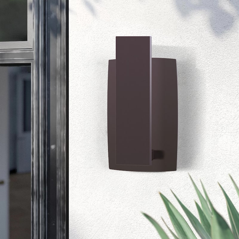 Modern LED Black/Bronze Aluminum Outdoor Wall Sconce(Set of 2)