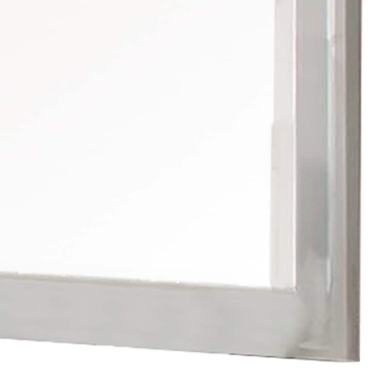 Modern Mirror with Rectangular Frame an Molded Details, White