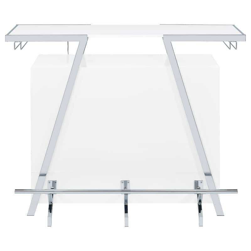 Araceli White High Gloss Freestanding LED Home Bar Cabinet