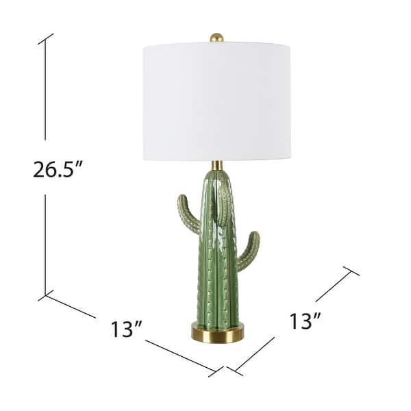 Green Cactus 26"H Table Lamp - 13 x 13 x 26.5