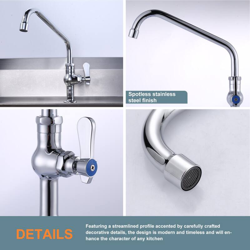 WOWOW 10 in. Spout Single Handle Deck Mount Standard Kitchen Faucet