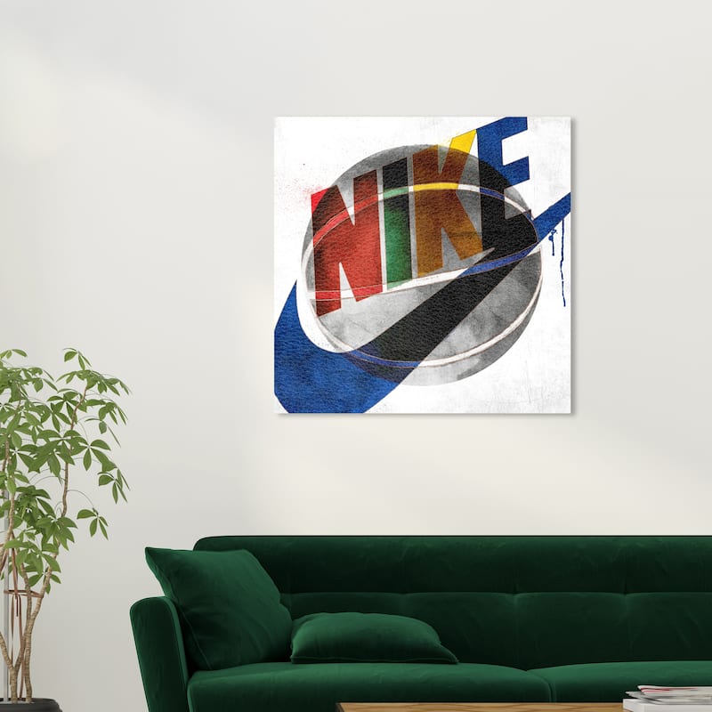 Wynwood Studio Canvas Sports and Teams Basketball Design Bold Blue and Modern & Contemporary Wall Art Canvas Print - 30 x 30