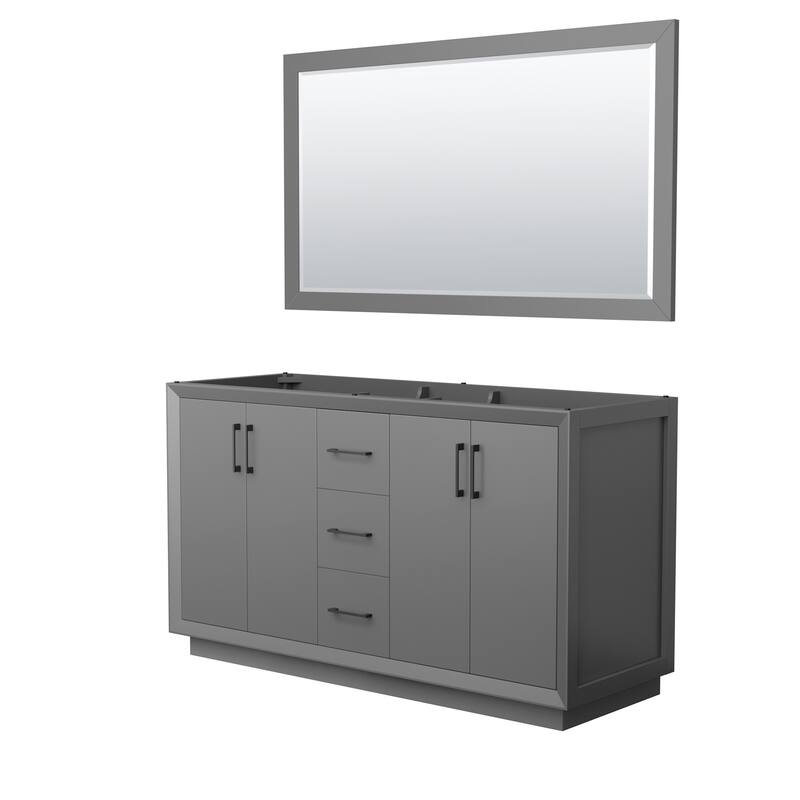 Wyndham Collection WCF414160D-CXSXX-M58 Strada 59" Double Free - Dark Gray / Matte Black Hardware