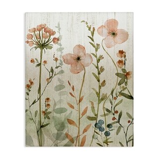 Stupell Soft Florals over Rustic Canvas Wall Art Design By Livi Finn ...