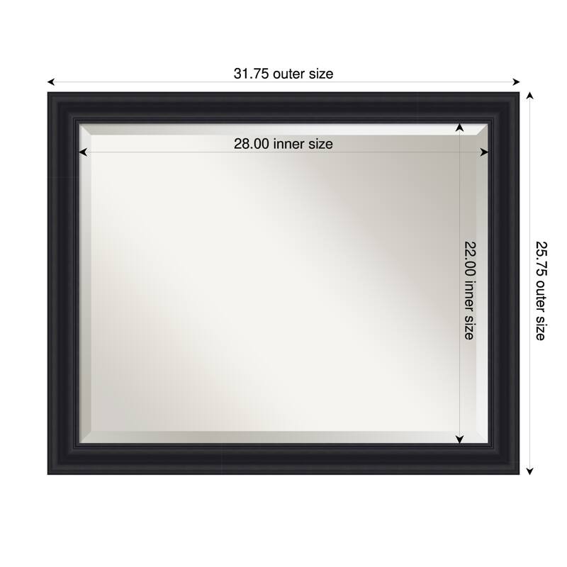 Dalat Beveled Framed Wall Mirror - 32 x 26 in - Dalat Black