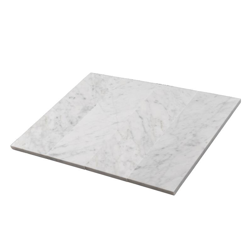 Apollo tile 4" x 12" Grandis Polished White Marble Tile (5 sq ft/case) - 15 Pack