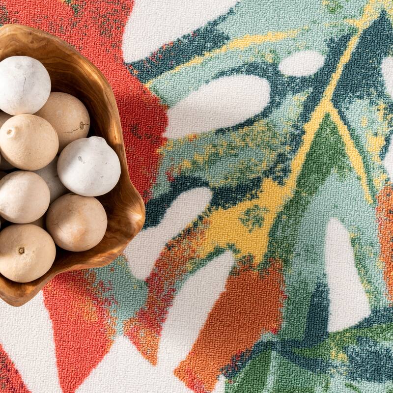 Nuloom Multi Indoor/ Outdoor Contemporary Tropical Palm Leaf Area Rug