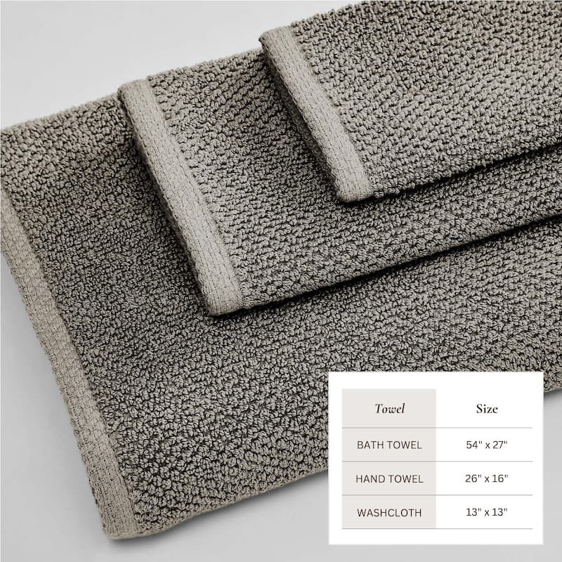 100% Cotton Acacia Collection Ultra Absorbant Popcorn Bath Towels