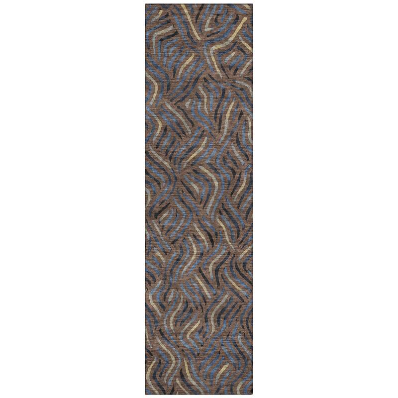 Machine Washable Indoor/ Outdoor Modern Jamie Chantille Rug