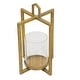 preview thumbnail 2 of 3, 19, 15, 11 Inch Lanterns, Set of 3, Tea Light Glass Holders, Modern, Gold
