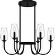 preview thumbnail 1 of 7, Viscount 6-Light Matte Black Chandelier