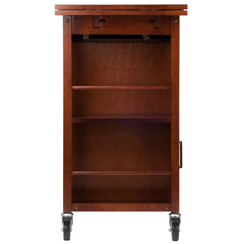 Gregory Extendable Top Kitchen Cart, Walnut - 27.56 x 18.35 x 33.46 inches