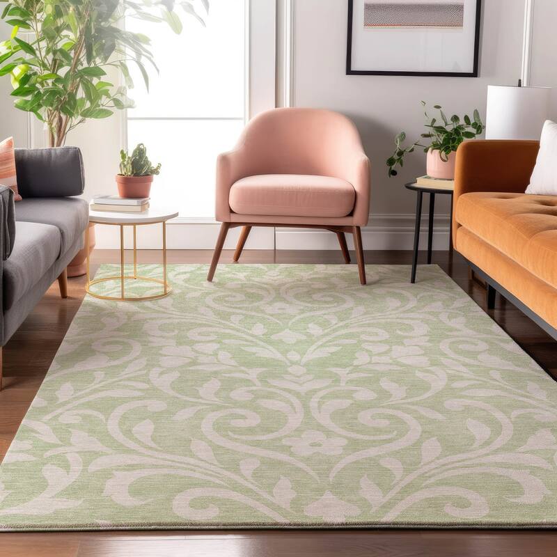 Premium Washable Super Soft Floral Chic Mayfield Rug - Aloe - 8' x 10'