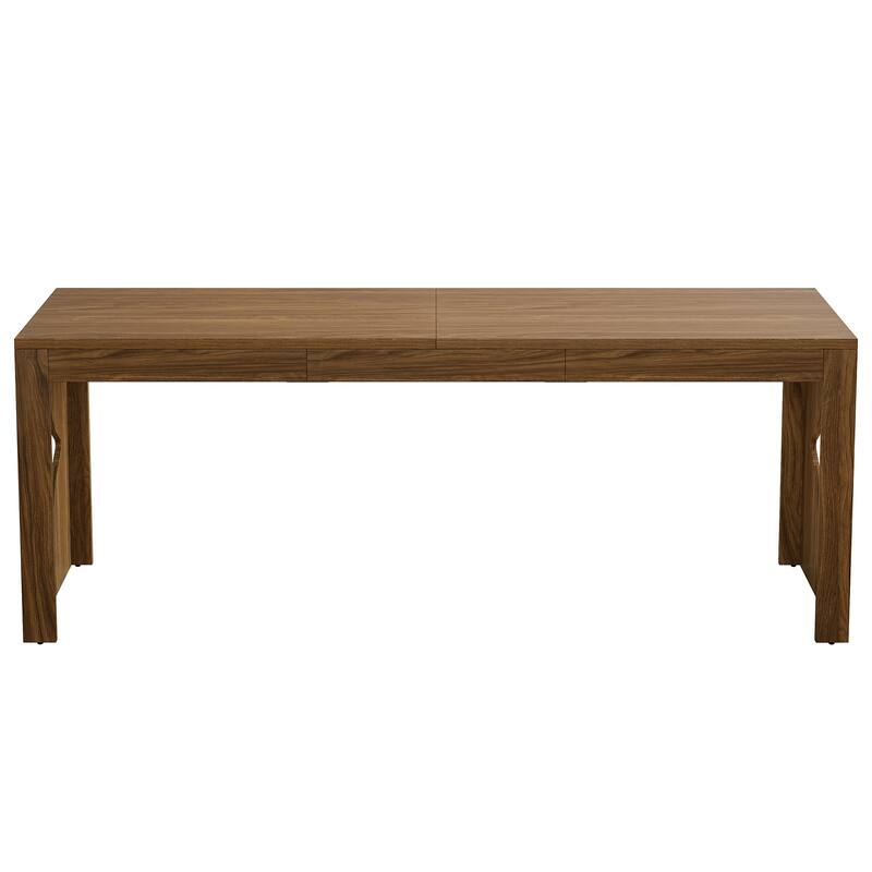 Extra Long 2 Person Computer Desk with Diamond-Cut Base