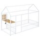 preview thumbnail 10 of 14, Metal Twin Size Bed House Bed with Desk,Smart Storage and USB Ports,Kids Bed Design