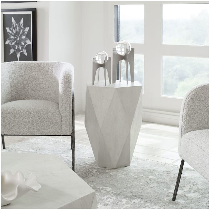 Uttermost 25164 Volker 19"W Modern Solid Geometric Faceted Accent Side