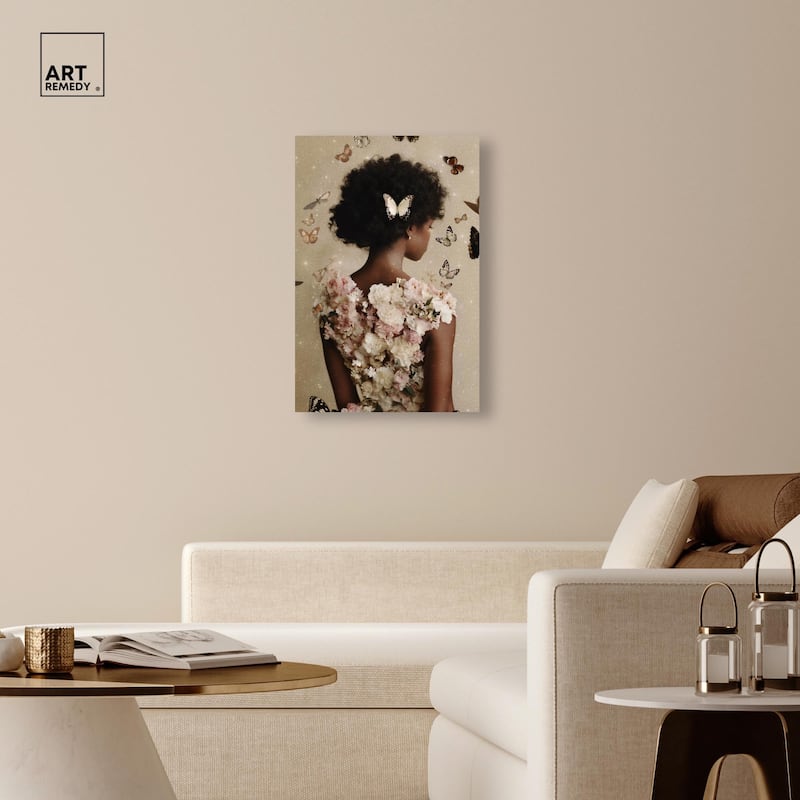 Butterfly Bloom Dress II Canvas by Art Remedy, Gallery Wrapped