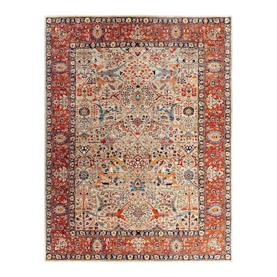 Serapi One-of-a-Kind Hand-Knotted Area Rug - Beige, 9' 0" x 11' 10" - 9' 0" x 11' 10"