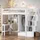 preview thumbnail 1 of 55, Playhouse Inspired Twin size Loft Bed with Bookshelf, Drawers, Desk and Wardrobe, Sturdy Construction & Unique Design, White White