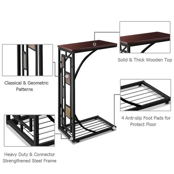 Shop Costway Coffee Tray Side Sofa Table Ottoman Couch Room