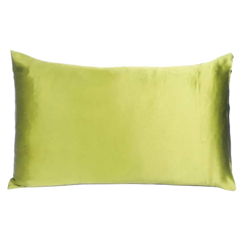 HomeRoots Lemongrass Dreamy Set Of 2 Silky Satin Queen Pillowcases