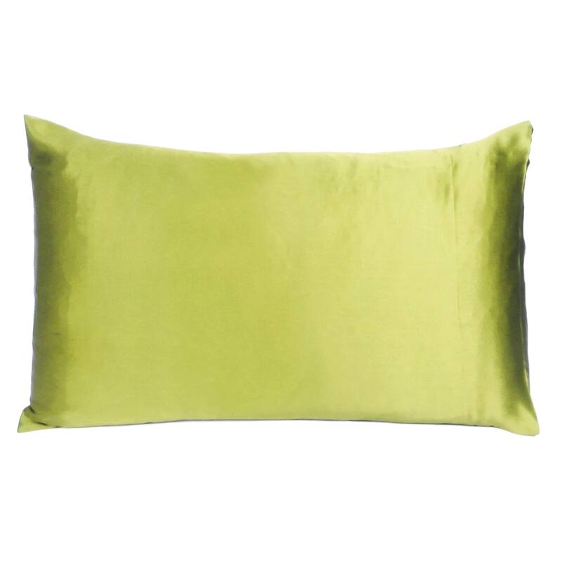 HomeRoots Lemongrass Dreamy Set Of 2 Silky Satin Standard Pillowcases