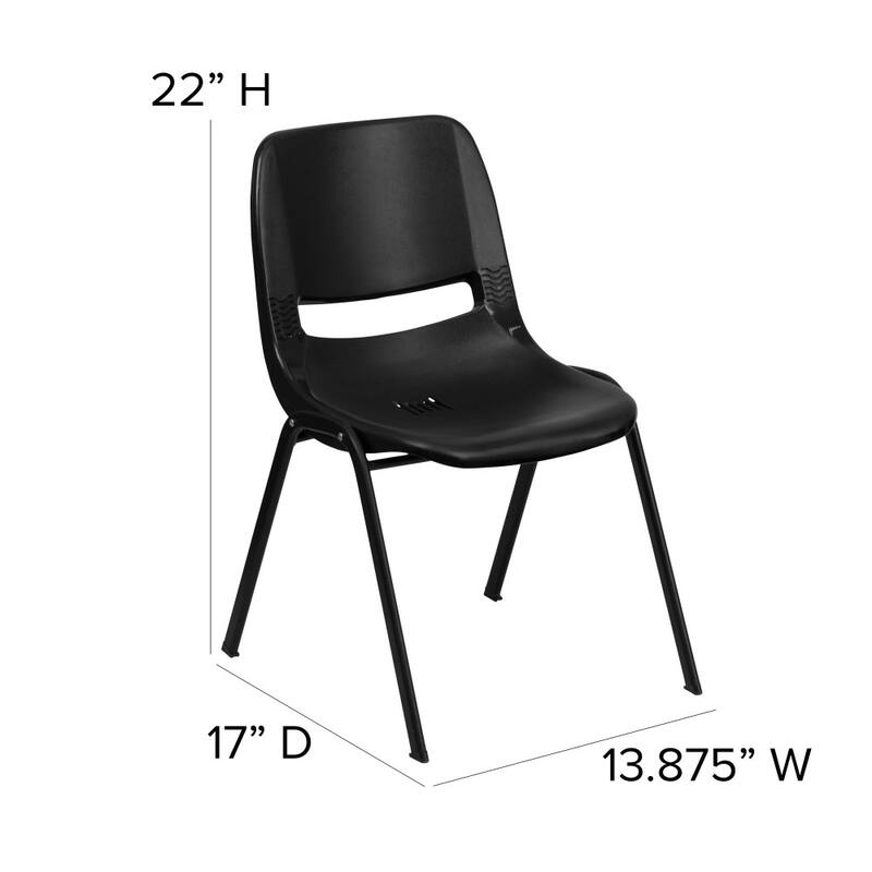 5 Pack 440 lb. Capacity Kid's Ergonomic Shell Stack Chair - 17"D x 13.875"W x 22"H