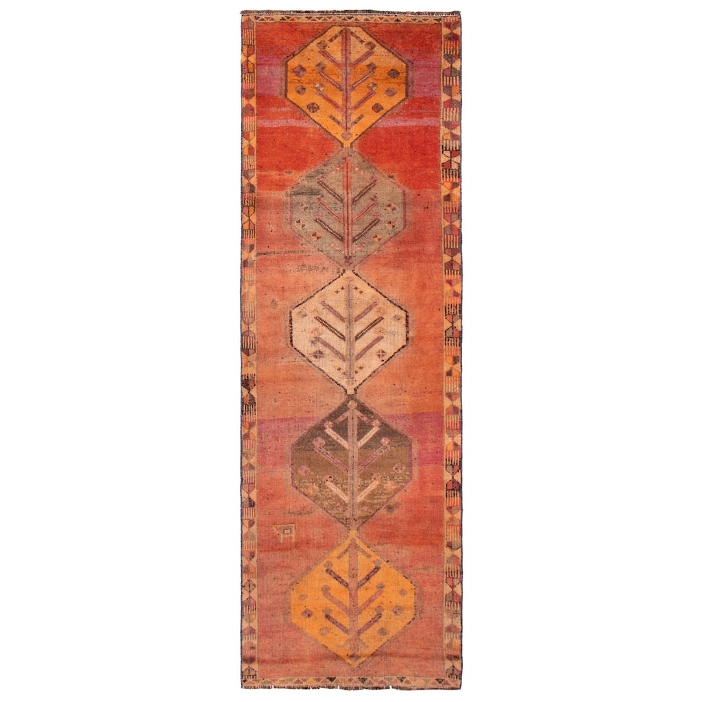 ECARPETGALLERY Hand-knotted Melis Vintage Copper Wool Rug - 4'2 x 12'9