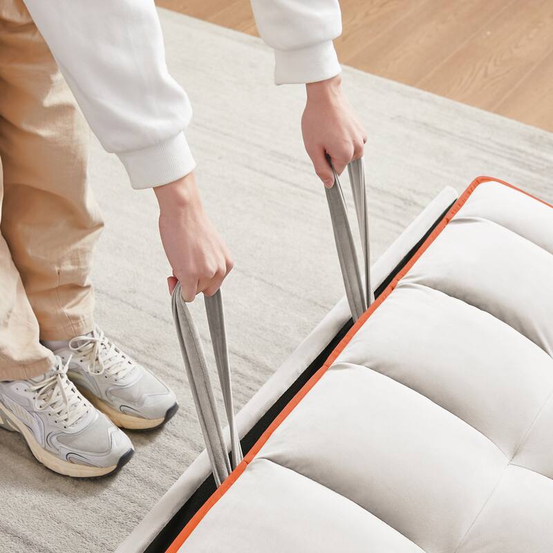 Versatile Foldable Sofa Bed Loveseat Sofa with Pull-Out Bed, USB Port and Swivel Phone Stand