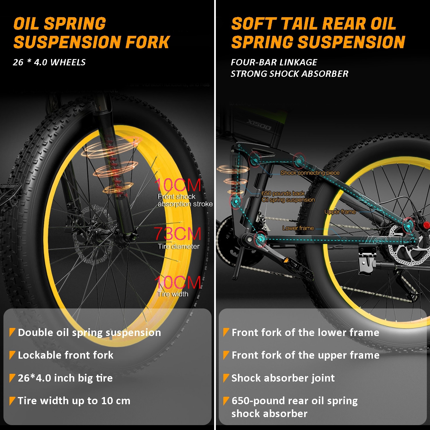Double shock absorber cycle sales
